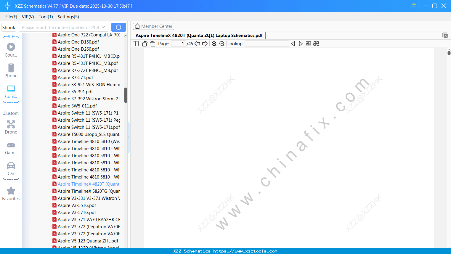 Laptop ACER Aspire TimelineX 4820T (Quanta ZQ1) Laptop Schematics